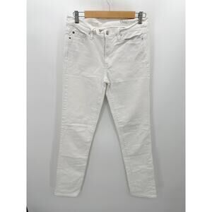 Gap Jeans Women 6 TALL White Denim Cotton Blend Denim Skinny Pockets